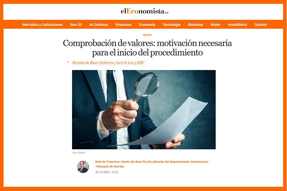 Comprobación de valores: motivación necesaria para el inicio del procedimiento