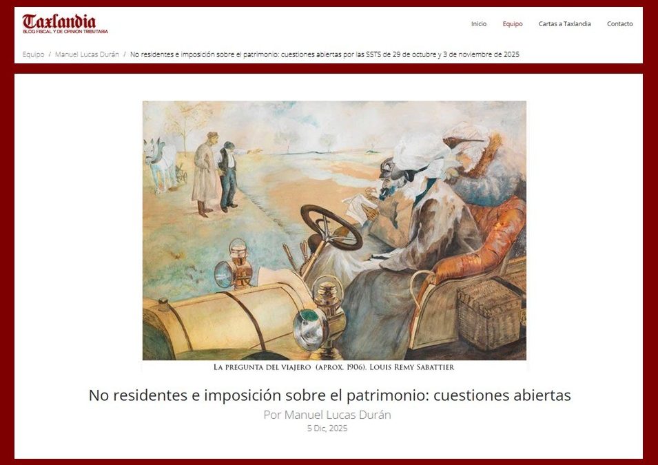 No residentes e imposición sobre el patrimonio: cuestiones abiertas