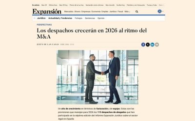 Los despachos crecerán en 2026 al ritmo del M&A