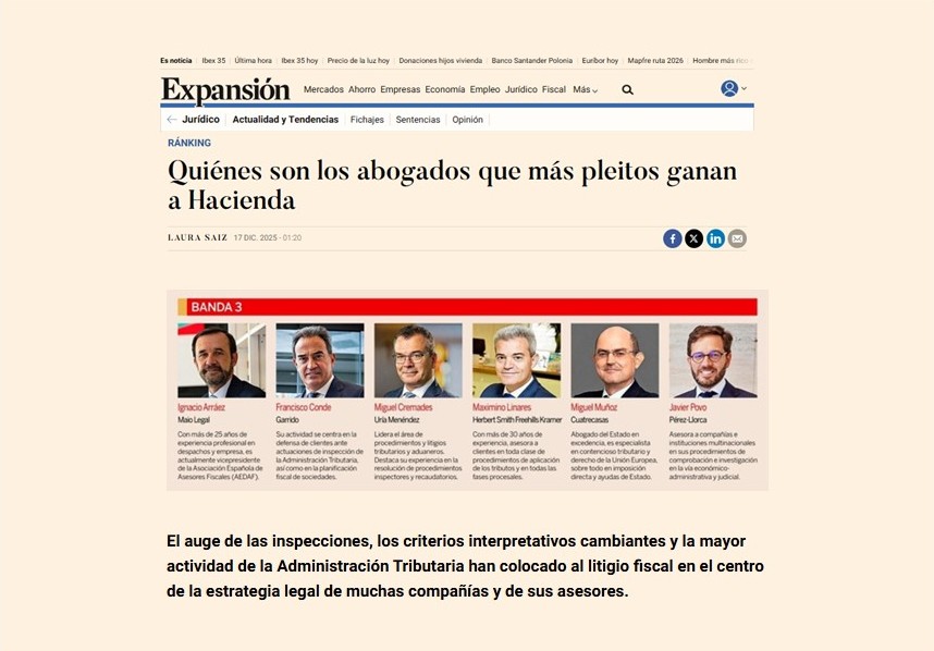 Quiénes son los abogados que más pleitos ganan a Hacienda