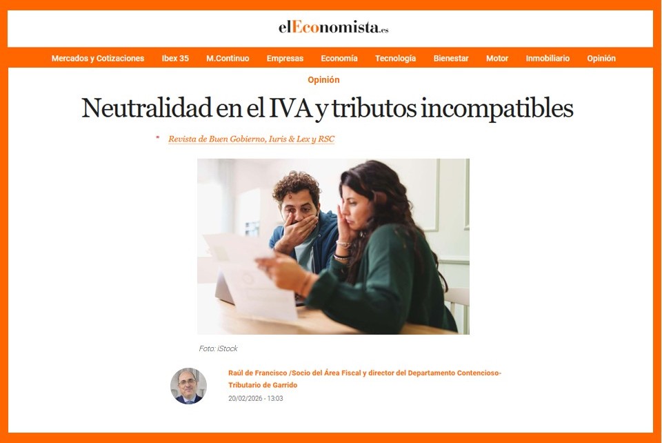 Neutralidad en el IVA y tributos incompatibles