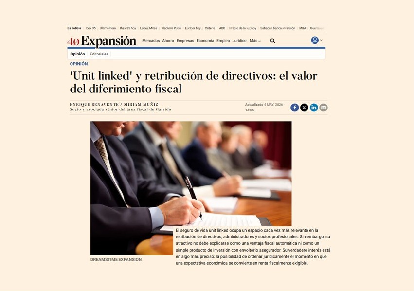 ‘Unit linked’ y retribución de directivos: el valor del diferimiento fiscal