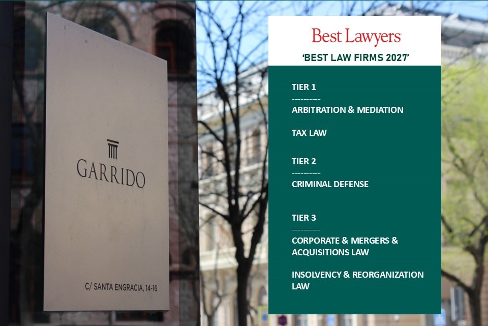 Garrido aumenta con más equipos su consideración como ‘Best Law Firm” en la edición española 2027