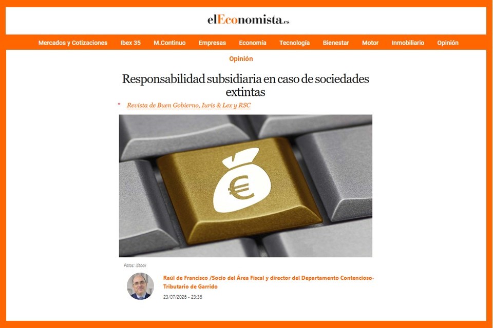 Responsabilidad subsidiaria en caso de sociedades extintas